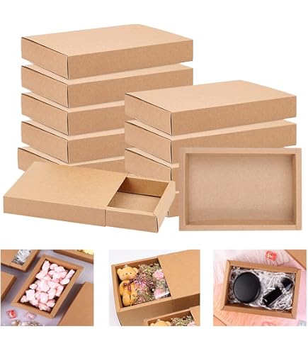 GLOREX Quadratbox Aus Pappe, 20,5 X 20,5 X 9 Cm, Natur - Vielseitige Aufbewahrungsbox