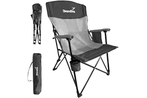Skandika Chaise de Camping Kevo | Chaise Pliante avec Porte-gobelet, Sac de Transport, Filet et Poche de Rangement | Chaise de pêcheur Pliante, Rabattable