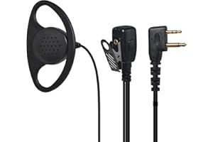 YNIBST Pinganillo Walkie Talkie con Forma de D, Auricular con Micrófono PTT, Compatible con Midland de 2 Pines, para G6, G7 Pro, G9, G12, M24, M48, M99, GXT250, GXT550 y GXT650