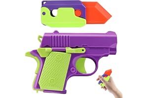 MILIAFLICK Fidget Toys Pistole 3D-Drucken Zappelmesser Sensory Toys Fingerspiele Set Plastik Spielzeug Fidget Toy Pistole Rettich Knife Toy für Kinder und Erwachsene Figit Spielzeug-lila