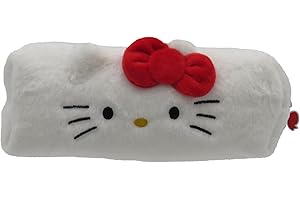CYPBRANDS - Hello Kitty, Sanrio, Portatutto, astuccio, peluche, colore bianco, prodotto ufficiale, bianco, Sanrio Hello Kitty - Astuccio di peluche