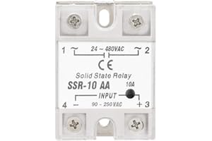 SEAFRONT Solid State Relay 10A Single Phase Semiconductor Relay Module SSR Industrial Automation Devices AC-AC Input 90-250V AC Output 24-480V AC SSR-10 AA