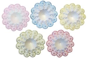 Kunze Biedermeiermanschetten 25 Stück, Gr. 7, Ø 16 cm, Batik, 5 Farben Sortiert, Nassfestes Papier, Mehrfarbig