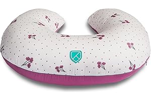 Koala Babycare Cuscino Allattamento Neonato Comodo e Adatto a Tutte le Taglie – Ciambella Allattamento Neonato 0-12 Mesi con 5 Usi Diversi (Fiore-Viola)