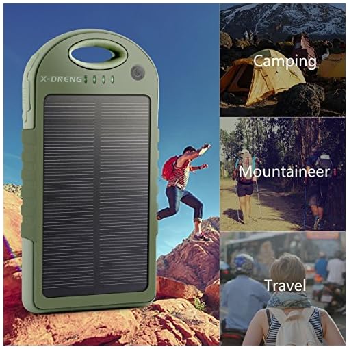 Power Bank Con Pannello Solare 12 - Caricatore Portatile Esterno Ad Alta Capacità, Arancione, Per Cellulare E Dispositivi USB - 4