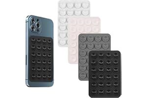 VIVIDRISE 4 Stück Saugnapf Handy Doppelseitig, Universal Silikon-Saugnapf, Handy Kleber Rückseite Saugnapf für Smartphone Halterung Auto Bad Küche Ultradünn ohne Rückstände, Telefonzubehör Vier Farben