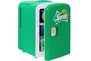 KOOLATRON Coca Cola Sprite Portable 6 Can Thermoelectric Mini Fridge Cooler/Warmer, 4 L/4.2 Quarts Capacity, 12V DC/110V AC Plugs Included Great for Home, Car, Skincare, Cosmetics, Medication, ETL Listed
