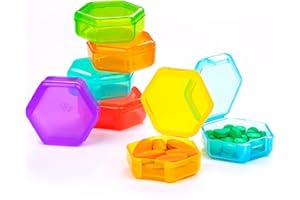 YAKLIM 7 sztuk, mały organizer na tabletki, podróżny organizer na pigułki, przenośny, 7-dniowy mini organizer na tabletki bez BPA, do kieszonkowej torebki, teczki, tabletek podróżnych, lekarstw, wątroby,