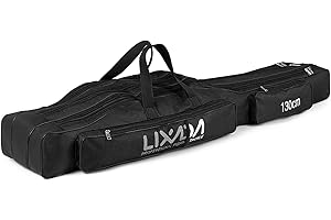 Lixada Bolsas de caña de Pescar Bolsa portátil con Ruedas Tres Capas Plegable caña de Pescar Bolsa Carrete Tackle Herramienta Carry Case Carrier Travel Bag