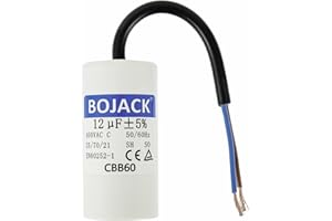 BOJACK CBB60 12uF 450V 50/60HZ Anlaufkondensator, SH Motorbetriebskondensator, AC Motorkondensator, mit Draht