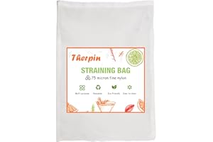 THERLAN Therpin Nylon Straining Bag Fine Mesh Food Strainer Filter Bags for Nut Milk, Green Juice, Cold Brew, Home Brewing (30cm x 45cm)