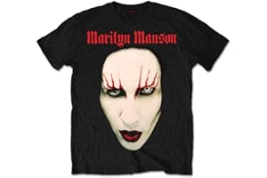 ROCK OFF Marilyn Manson T-Shirt Red Lips Homme Noir