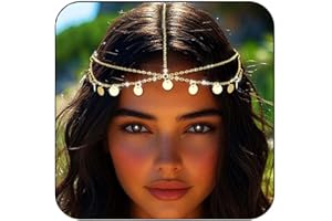 Fashband Cadena para la cabeza con lentejuelas y borlas, accesorios para el cabello para mujer