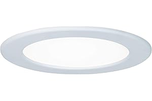 Paulmann 92059 Recessed Panel Round Ceiling Light 12 W Light 4000 K Neutral White LED Panel White IP44 Splashproof Includes Bulb Recessed Light Plastic 12 W, 17 x 17 x 0,5 cm