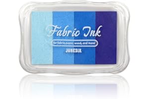 ROUCERLIN Colorful Fabric Ink Pads, Craft Rainbow Finger Ink Pads Stamps Partner, Washable Pigment Pad for Rubber Stamps, Kids Card Making, Paper Wood (Multi Blue)