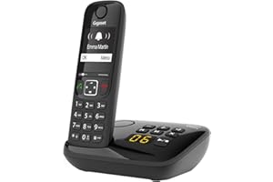 ‎GIGASET Gigaset AS690A - Schnurloses DECT-Telefon mit Anrufbeantworter - großes, kontrastreiches Display - einstellbare Klangprofile - Freisprechfunktion - Anrufschutz, schwarz [Deutsche Version]