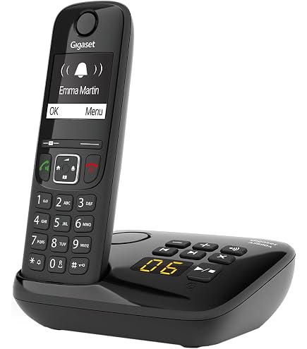 Téléphone Sans Fil Gigaset E550A Avec Répondeur - Grosses Touches, écran Grand Caractères, Mains Libres - Argent