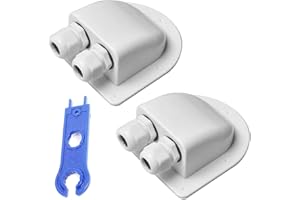 ANBOO Lot de 2 passe-câbles solaires étanches pour voiture, traversée de toit solaire, passe-câbles étanches, passe-câbles de toit et clé bleue 1000 V pour installation solaire, camping-car, caravane,