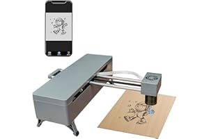 FONLAND D4 Grabadora Láser CNC de Escritorio Máquina de Grabado con Area de Trabajo Grande de 150x150 mm, Mini Grabadora Láser Portátil Para Madera, Cuero, Metal, Papel, Plásticos