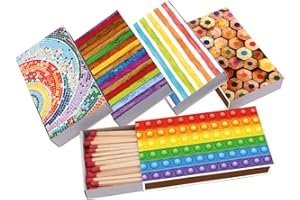 jameitop® 5 x 45er Packungen XL Streichholzschachteln, 10cm mit Regenbogen/Pride/Peace Design Streichhölzer Zündhölzer
