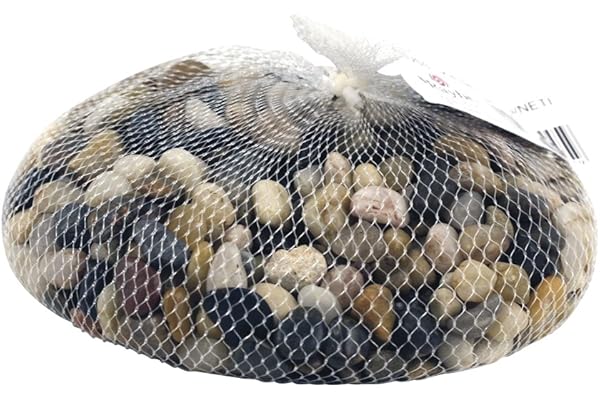 Rayher 8808104 galets de rivière, décoration florale&jardin, filet 1kg, marron m