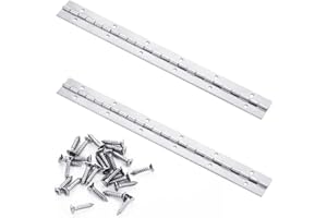 SAVITA 30 cm Klavierscharnier, 2 Stück Scharnier Edelstahlscharnie mit Löchern, Strapazierfähig Poliert Edelstahl Klavierscharniere für Bootsschränke Aufbewahrungs Box, Schraube Inklusive (Silber)