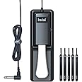 Imelod Sustain Pedal Universal for Yamaha Casio Roland Korg Behringer Moog Piano Midi Electronic keyboards - - Universal Foot Pedal Black
