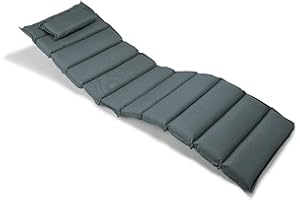 NEXOS TRADING Nexos Divero Liegenauflage – Auflage gesteppt Polster für Sonnenliege Gartenliege Holzliege Saunaliege mit Kopfkissen – bequem hochwertig robust – anthrazit