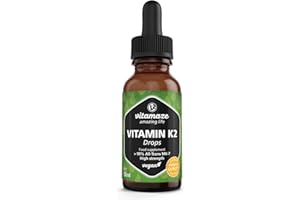 VITAMAZE - AMAZING LIFE Vitamin K2 Drops, 200 mcg Vitamin K2 per Daily Dose, High Strength, Vegan & Liquid, MK-7 Menaquinone (> 99% All-Trans Form), 50 ml (1700 Drops), Supplement Without Additives, High Bioavailability