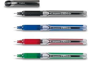 Pilot Hi-tecpoint V10 Grip 4 unidades Negro, Azul, Rojo, Verde
