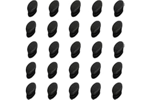 YouU 25 Piezas Plástico Oficina Oval Silla Pierna Pie Cubierta Tubo Insertar, Negro (28 x 14mm)