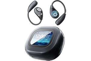 HUAJUN KI Echtzeit Übersetzung Kopfhörer, AI Bluetooth Sprachübersetzer mit LCD Touch Farbbildschirm, 3 in 1 Drahtlose Ohrhörer Rauschunterdrückung, Übersetzer 144 Sprachen für Weltweite Reisen Geschäft