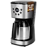 Taylor Swoden Drip Coffee Maker with Programmable Thermal Jug 24H, 10 Cups | Reusable Permanent Filter, AutoClean Function, A