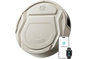 LEFANT Robot Aspirador 2200Pa, Silenciador 55dB, 120min Autonomía, 6 Modos de Limpieza, Evitar Enredos, Auto-Carga, Ideal para Pelo de Mascotas Suelos Duros, WiFi/Alexa/App, M210 Pro Champán