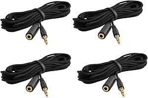 Trebisky Quiz Answer Game Buzzer Standalone System w/ LED Light Buttons 15ft Extension Cables (4-Pack Extension)