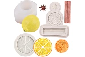 YGCHEN Zitrone Silikonform Zitronenscheiben Silikonformen Sternanis Mandarinenschale Silikon Formen 3D Zitronen Backformen DIY Gießform für Fondant Schokoladen Kuchen Kerzen 3 Stück