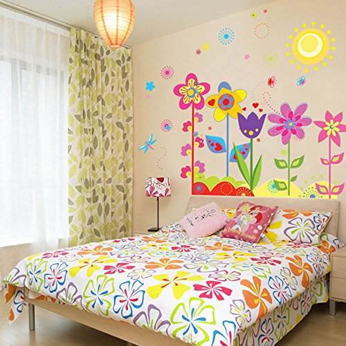 B-Comrade(TM) Flower Wall Stickers for Kids Rooms Home Sticker Nursery D¨¦cor