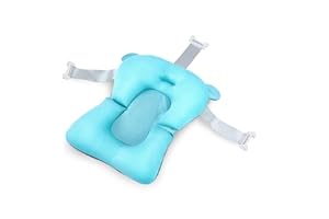 wuuhoo® I Badewannen-Kissen Mollie I Ergonomisches und Weiches Baby-Kissen für Baby-Badewanne I Faltbar und Rutschfest 0 bis 12 Monate I Sitz-Kissen für Neugeborene und Säuglinge blau