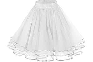 ZHIYAO Tütü Rock Damen Karneval Kostüm Tüllrock Rüschen 50er Tütü Rock Kurz Ballett Unterrock Crinoline Petticoat Tutu Karneval Party Halloween Faschingskostüme Tüllrock