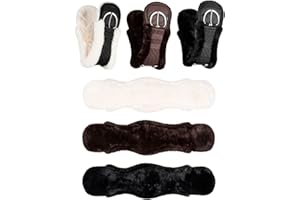 Equinate Westerngurt Classical mit synthetischem Lammfell - anatomischer Sattelgurt Western Bauchgurt 65 70 75 80 85 90cm Natur Braun Schwarz (75cm Natur)