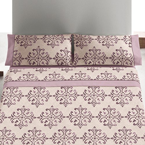 Burrito Blanco - Juego de sábanas 452 Beige de cama de 105x190/200 cm