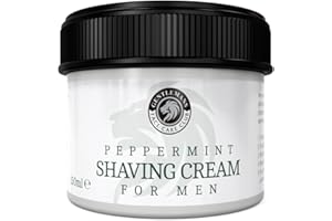 Gentlemans Face Care Club Shaving Cream For Men - Vegan Friendly Peppermint Shave Cream - Extra Large 150ml Pot With ‘Easy Grip’ Lid