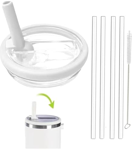 2 Coperchi Di Ricambio Per Stanley Quencher 30 Oz Con Cannucce – A Prova Di Perdite, Colori Crema E Blu - 2