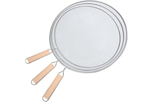 RICHDMI 3 Stück Spritzschutz für Pfannen, Pfannenspritzschutz Universal, Pfannenspritzschutz, Spritzschutz, Spritzdeckel Küchen Bratpfanne Öl Proofing Deckel mit Handgriff, für Das Braten Ohne Fettspritzer