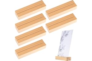Vwoqiy 6 Stück Holz Kartenhalter, Tischkartenhalter, Menükartenhalter, Postkartenhalter, Kartenständer Halter Holz für Hochzeiten, Bankette Fotoständer