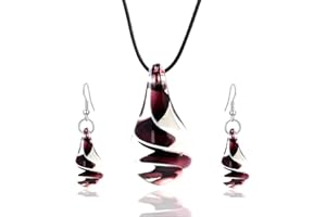 Aituo Style de personnalité de design inspiré par Murano Spiral Tornado Style Coloré Glaze Collier Boucles d'oreilles Set