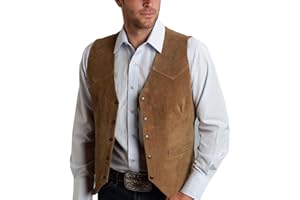 Allthemen Gilet Homme Vintage Rétro Veste sans Manche en Daim Slim Fit Casual Business