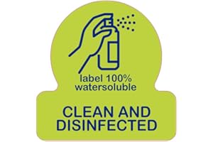 HARFIELD LabelFresh Clean & Disinfected Labels 500 Per Roll Sanitation Hygiene Procedure Stickers Dissolvable 30x30mm