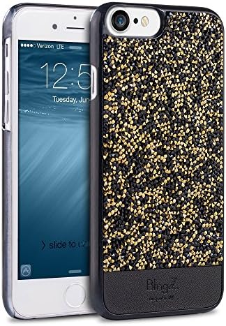 iPhone 7 Case, iPhone 8 Case, BlingZ.® 3D Swarovski Elements Sparkle Crystal Diamond Rhinestone Bling Bling Case Cover for iPhone 7 and iPhone 8 - Black