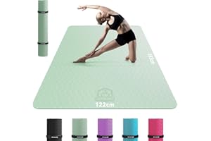 ‎HAPBEAR HAPBEAR Yogamatte XXL- Extra Groß Breit Yoga Matte, Sportmatte Fitnessmatte Rutschfest 183cm x122cm / 198cm x137cm x6mm Dicke,Ultra Haltbar, Gymnastikmatte für Pilates, Gym, Zuhause, Workout